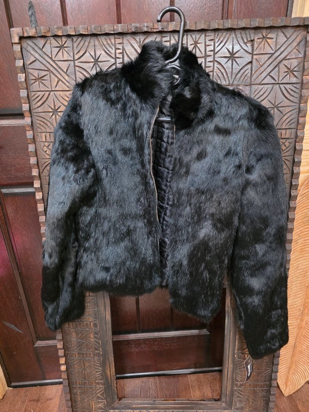 Wilson's Black Reversible Fur Jacket